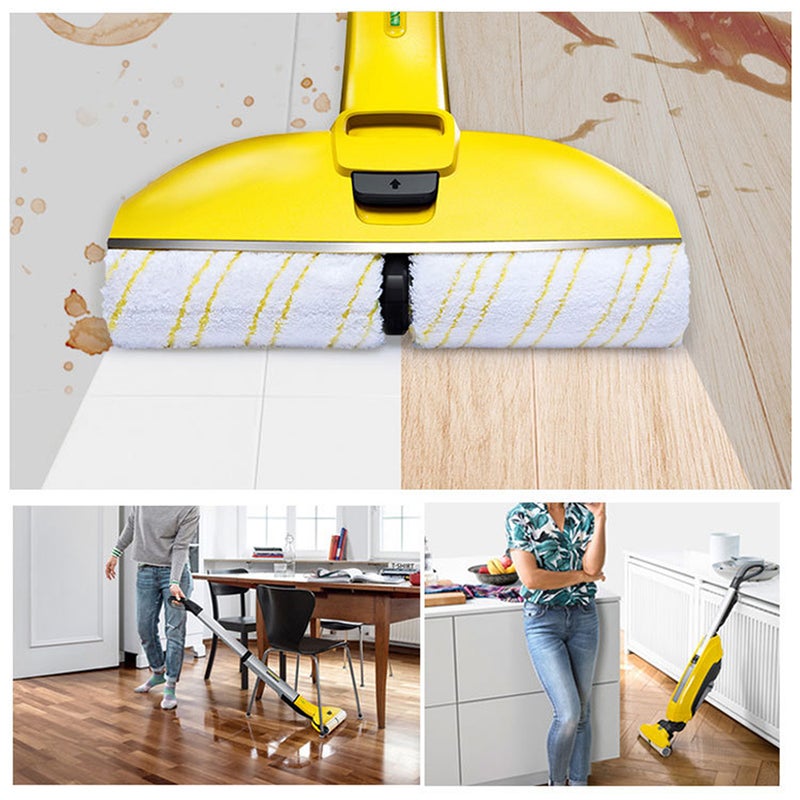 Floor Cleaner Roller Replacement Set Kit 2 Pcs Multi-Surface Rollers Replacement for Karcher FC3 FC3D FC5 FC5D Hard Floor Cleaners Machine Washable - Image 4