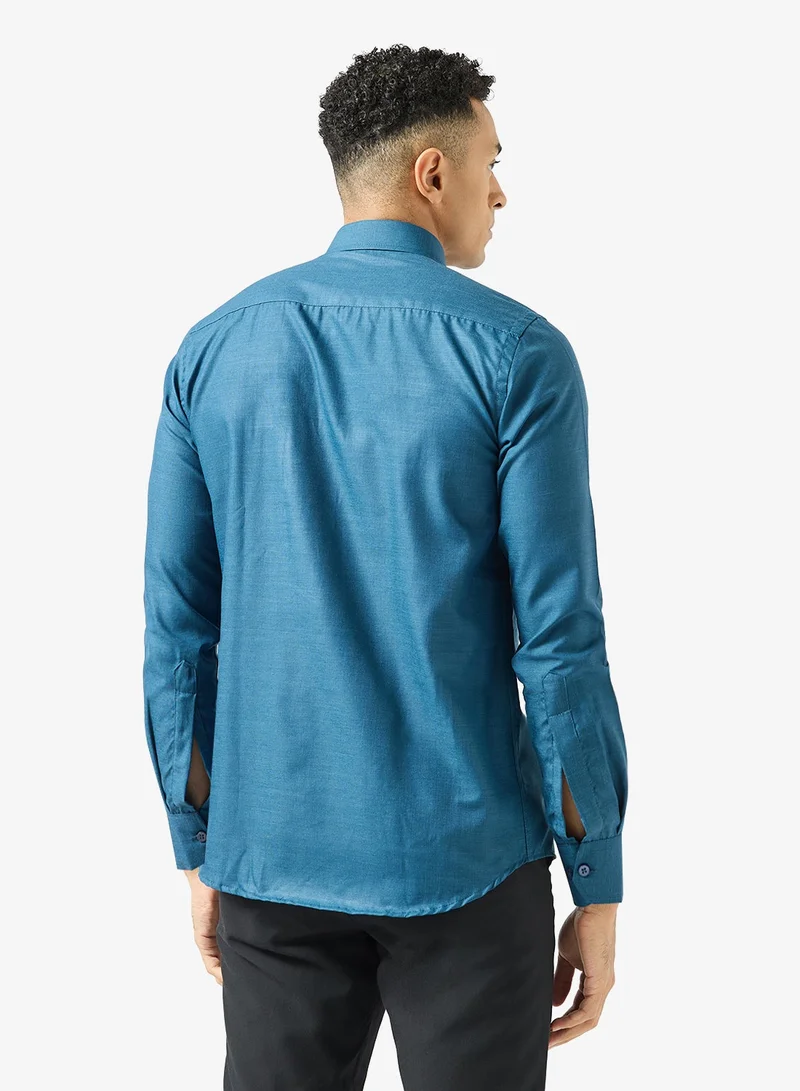 Robert Wood Bio-Wash Solid Cotton Shirt