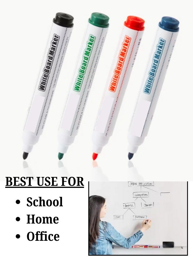 Whiteboard Marker Set of 2 with Eraser – Black color | Smooth Writing, Low Odor, Non-Toxic | Best for School, home and Office - Image 2