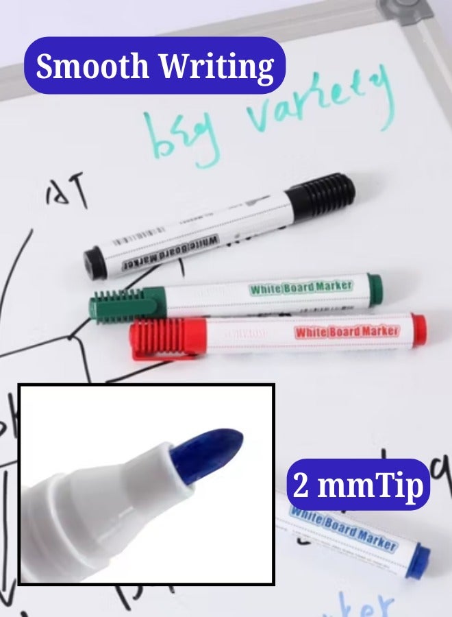 Whiteboard Marker Set of 2 with Eraser – Black color | Smooth Writing, Low Odor, Non-Toxic | Best for School, home and Office - Image 3