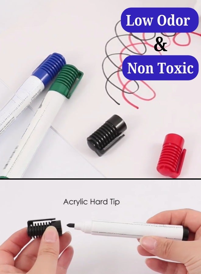 Whiteboard Marker Set of 2 with Eraser – Black color | Smooth Writing, Low Odor, Non-Toxic | Best for School, home and Office - Image 4