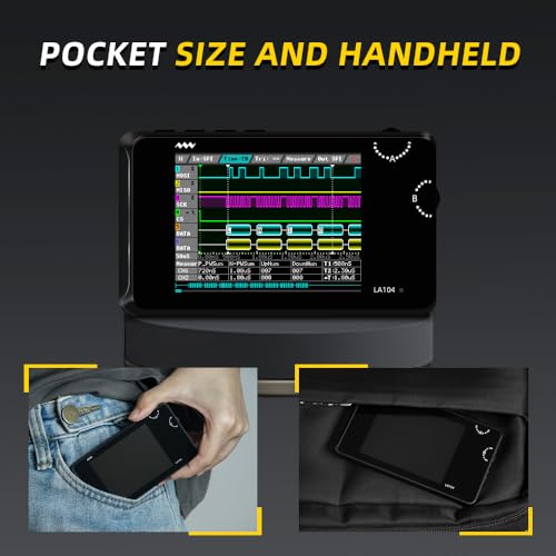MINIWARE Pocket Logic Analyzer LA104, Portable Mini Size Handheld, Built-in Rechargeable Battery, 4 Channels, Max Sampling Rate 100Msa/s, SPI/I2C/UART Protocol, Entry Level Logic Analyzer for Beginner - Image 5