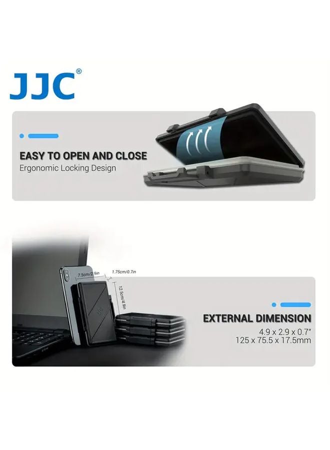 صندوق تخزين بطاقات الذاكرة JJC يسع 30 بطاقة مايكرو SD، مقاوم للماء ومضاد للسقوط، بقشرة من مادة ABS - Image 3