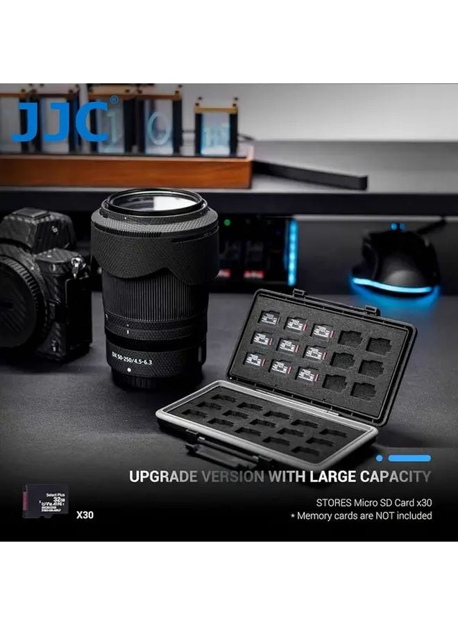 صندوق تخزين بطاقات الذاكرة JJC يسع 30 بطاقة مايكرو SD، مقاوم للماء ومضاد للسقوط، بقشرة من مادة ABS - Image 4