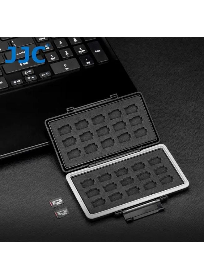 صندوق تخزين بطاقات الذاكرة JJC يسع 30 بطاقة مايكرو SD، مقاوم للماء ومضاد للسقوط، بقشرة من مادة ABS - Image 2