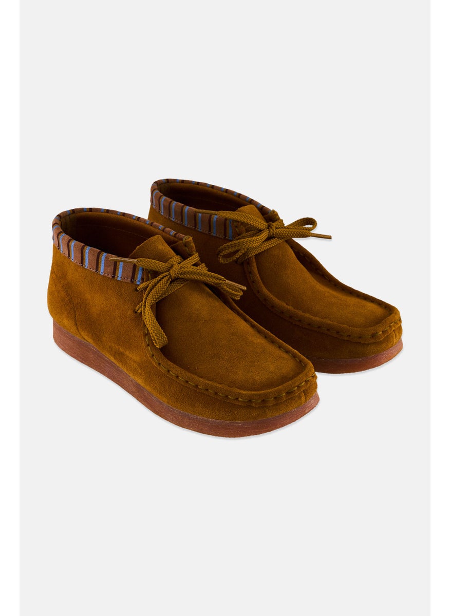 clarks Kids Boys Wide Fit Wallabee Lace Up Casual Boots, Mustard  - Image 1