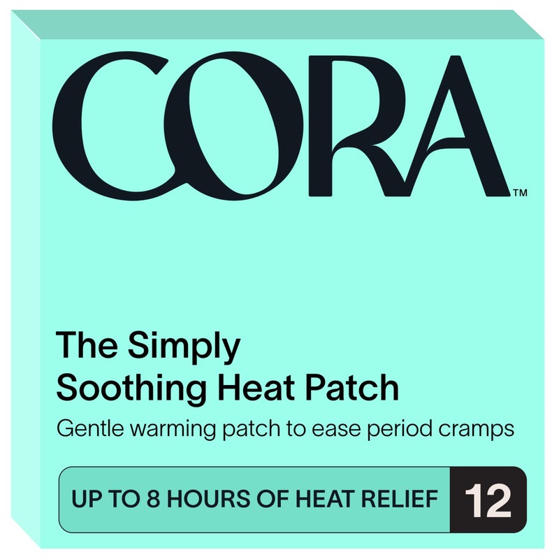 Cora Heat Relief Patch 2 Pack - Soothe Cramps for up to 8 Hours with Heat from Activated Carbon - Adheres to Your Clothes to Ease Cramps Exactly Where You Need it - Image 1