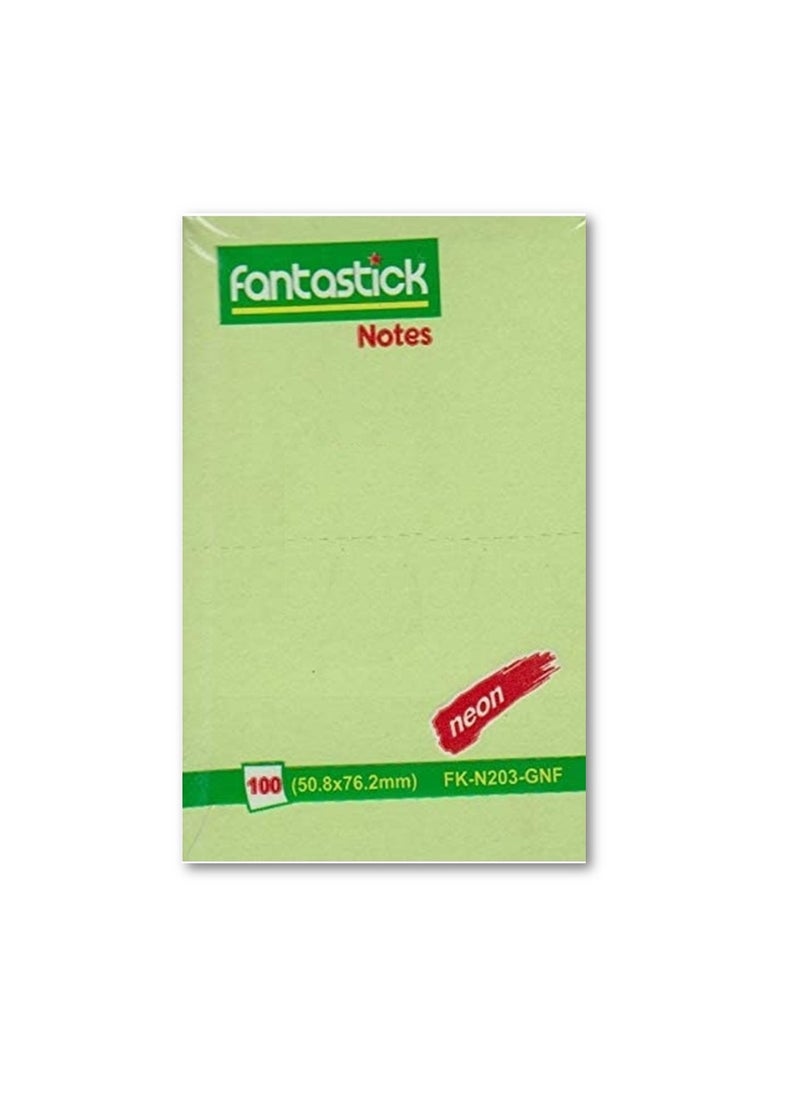 Fantastick 100-Piece Sticky Notes 2x3 Inch Size Green  - Image 1