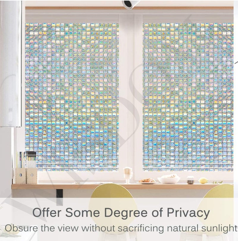 WISDOM Window Glass Decorative Frosted Film eat Control Film Self Adhesive Window Frosted Film (16" x 240, Mosaic FORTSED) - Image 4