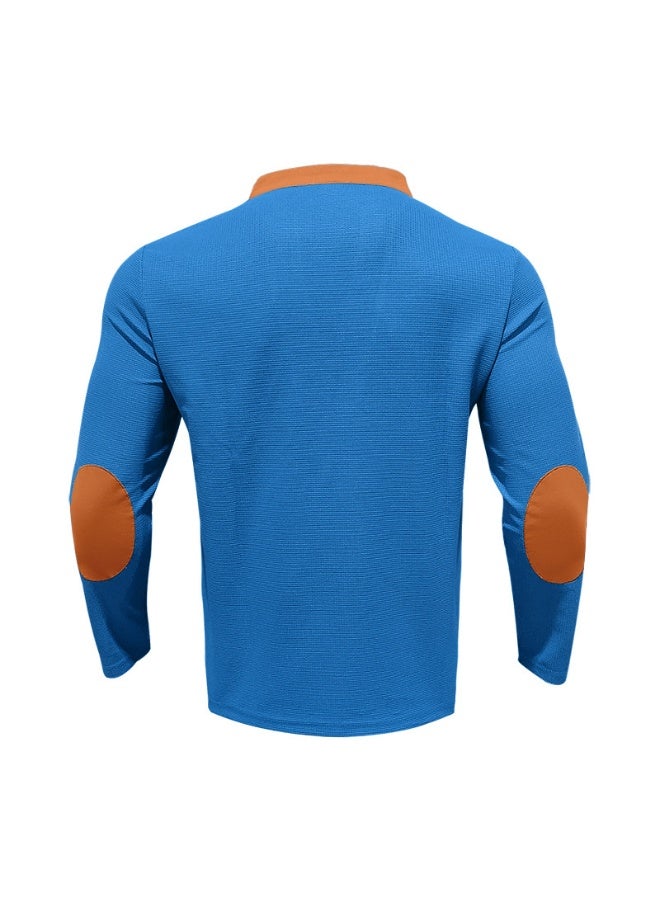 Men's Waffle Color Matching Strap V-neck Top Casual Long-sleeved Bottoming T-shirt for Men Vintage T Shirt - Image 2