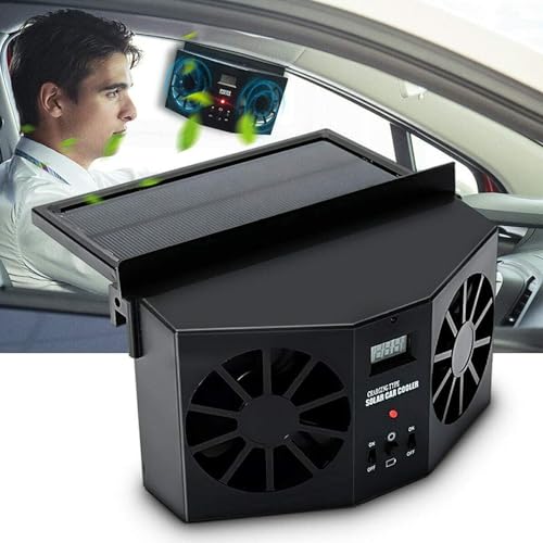 MACHSWON Solar Powered Car Fan Auto Front/Rear Window Air Vent Exhaust Fan Vehicle Radiator Vent with Ventilation Air Vent Radiator Energy Saving Exhaust Fan Portable Solar Powered Air Purifiers - Image 2