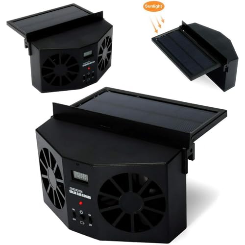 MACHSWON Solar Powered Car Fan Auto Front/Rear Window Air Vent Exhaust Fan Vehicle Radiator Vent with Ventilation Air Vent Radiator Energy Saving Exhaust Fan Portable Solar Powered Air Purifiers - Image 3