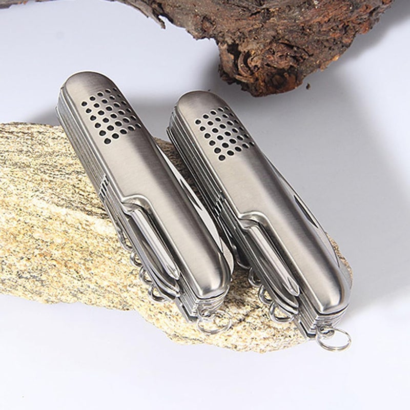 Durable Stainless Steel Pocket Knife – 5-in-1 Multi-Function Tool with Bottle Opener, Screwdriver, Can Opener & File – Lightweight, Compact, Ideal for Hiking, Camping & EDC - Image 1