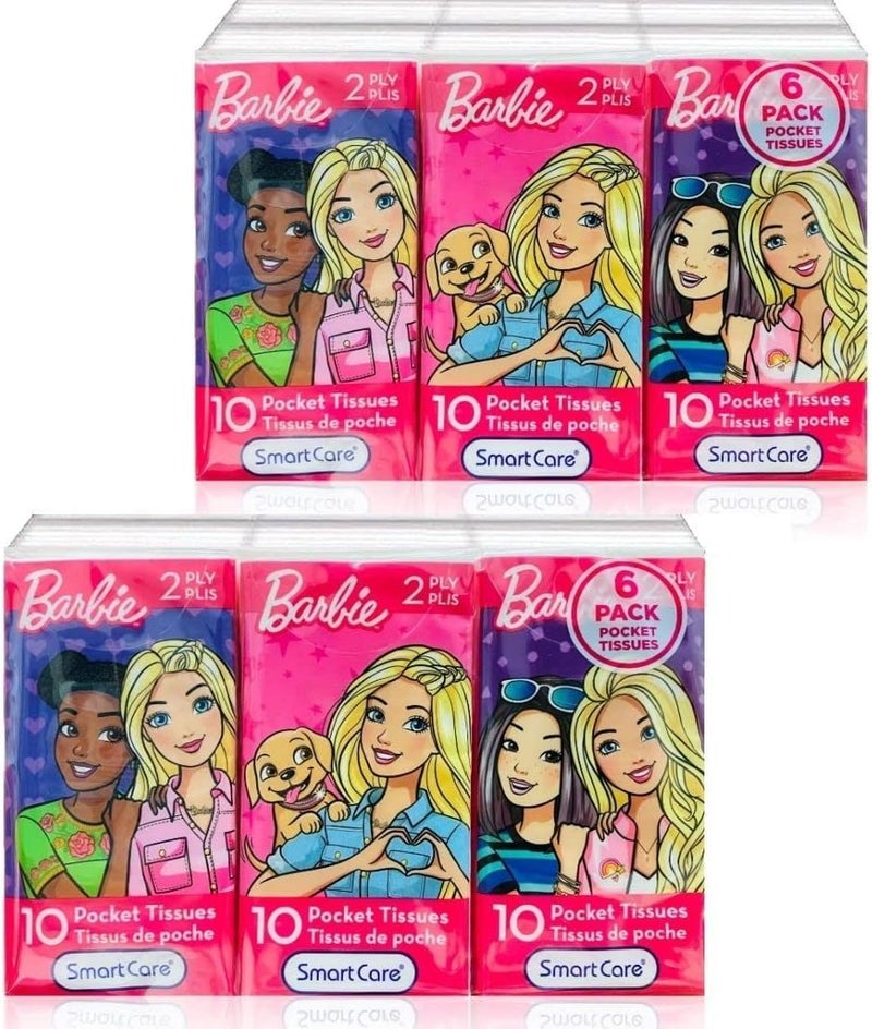 Barbie - Two 6 Packs - 10 2-ply Pocket Tissues - Image 4