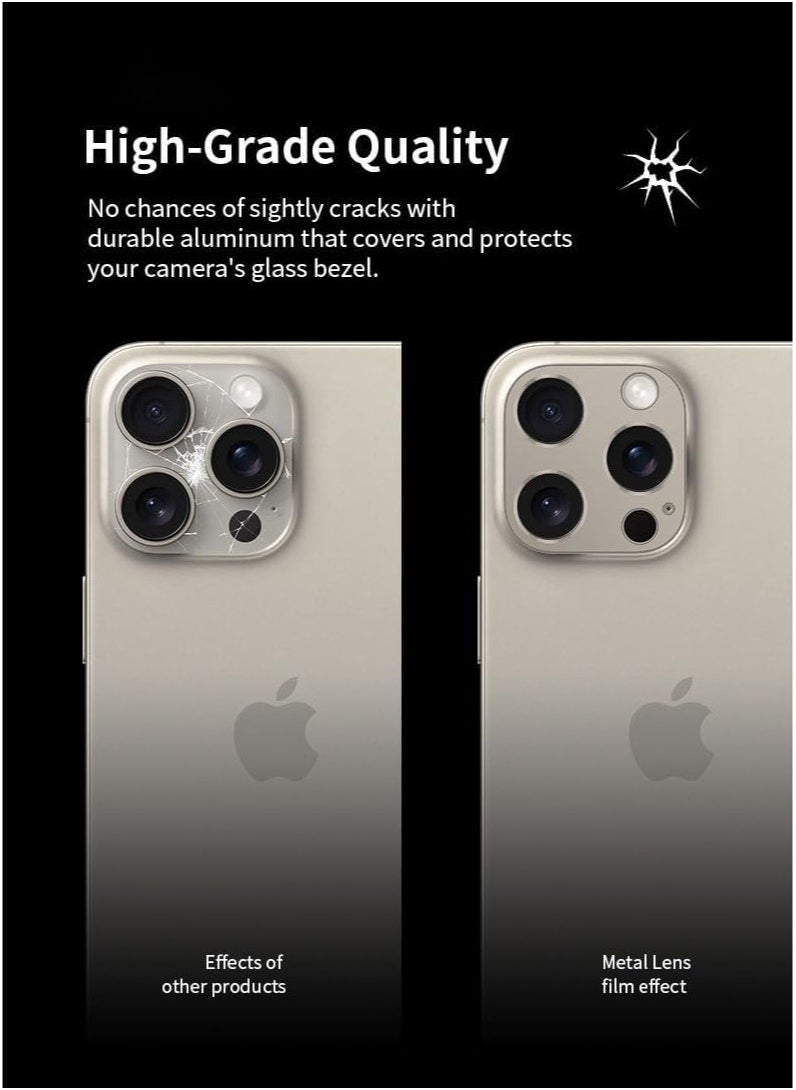 Raxoom Camera Lens Protector for iPhone 15 Pro/15 Pro Max, [2 Pack] [Anti-Fall] [Not fall off] 360Â°Protection Camera Lens Protector Ring Cover -Gold - Image 5