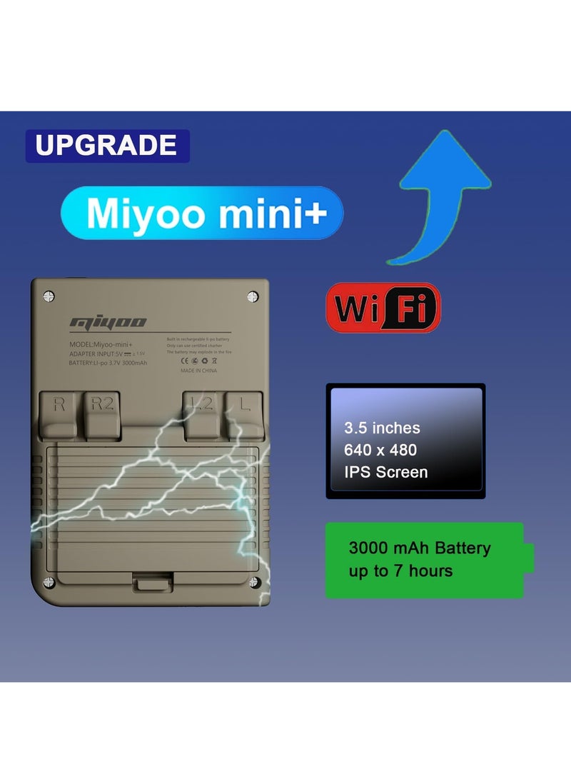Miyoo Miyoo Mini Plus Handheld Game Console, with Dedicated Storage Case, 3.5 Inch IPS 640x480 Screen, 64G/128G TF Card with 10,000+ Games, 3000mAh 7+Hours Battery, Support Wireless Network (Grey 128G)  - Image 2