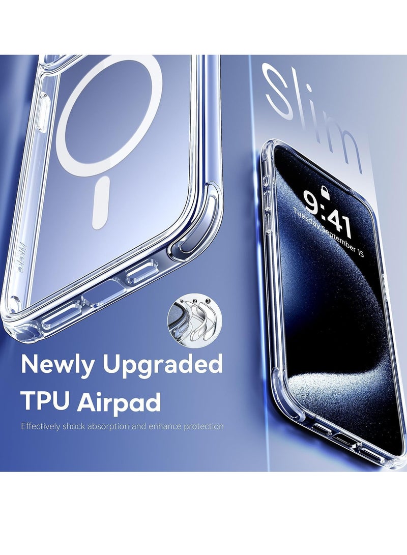 general iPhone 15 Pro Case, Compatible with MagSafe, Military-Grade Protection, Yellowing Resistant, Scratch-Resistant Back, Magnetic Phone Case for iPhone 15 Pro, Classic Series, Clear - Image 4