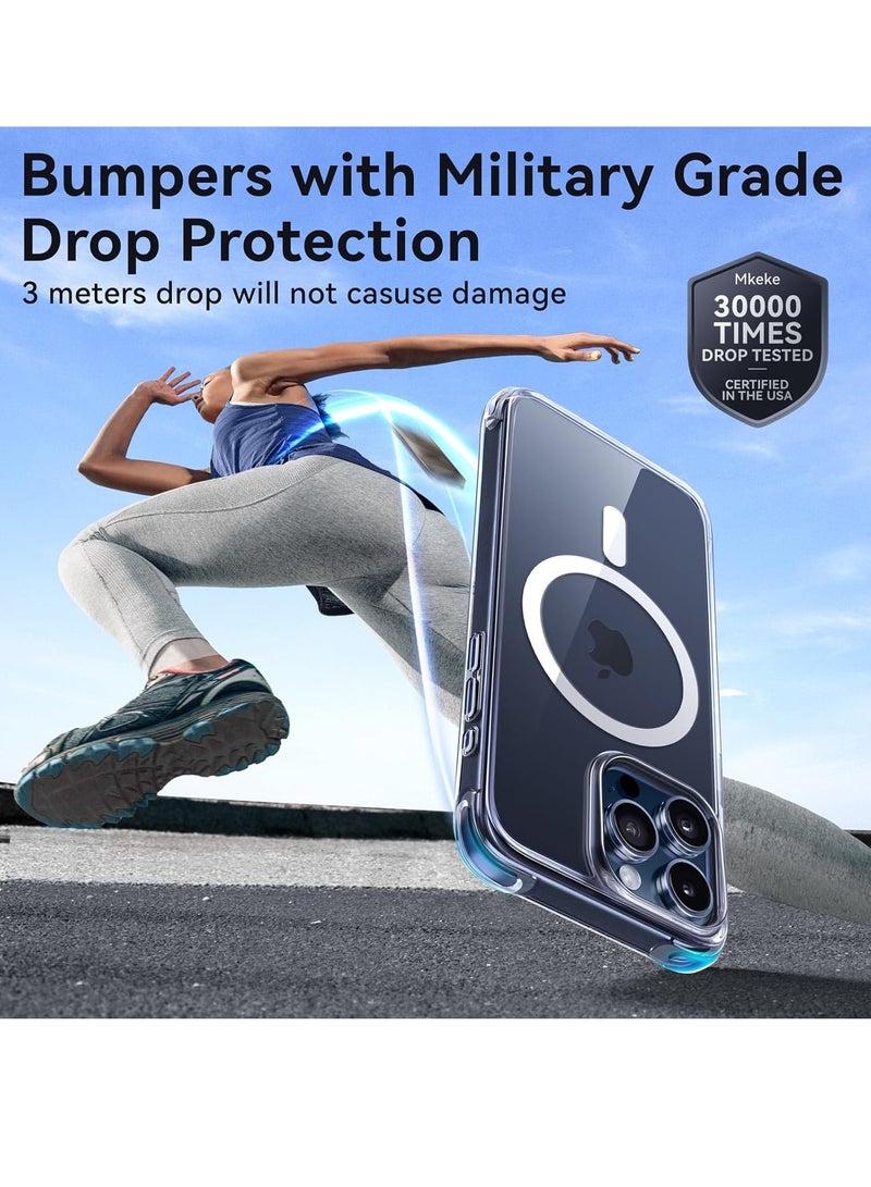 general iPhone 15 Pro Case, Compatible with MagSafe, Military-Grade Protection, Yellowing Resistant, Scratch-Resistant Back, Magnetic Phone Case for iPhone 15 Pro, Classic Series, Clear - Image 5