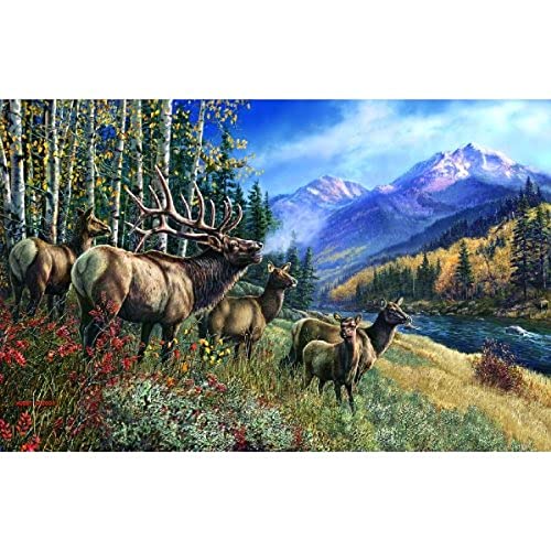 SUNSOUT INC - Elk Anthem - 1000 pc Jigsaw Puzzle by Artist: James Meger - Finished Size 19" x 30" - MPN# 28448 - Image 3