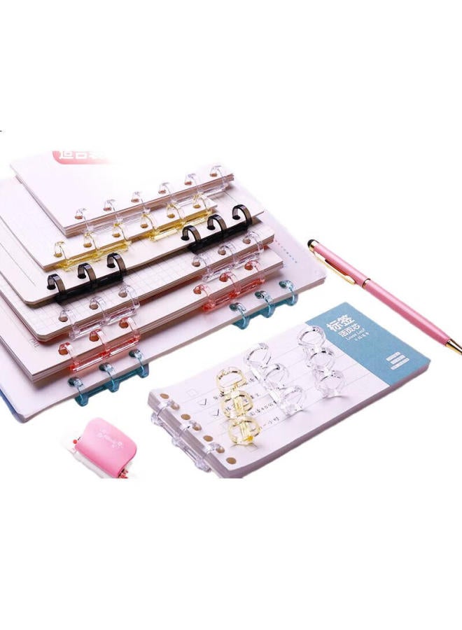 Kw-trio Kedeyou 3-Hole Plastic Binding Rings, Free Combination Loose-Leaf Rings, Sectioned Loose-Leaf Binding Rings, Cover, 10 Pieces - Image 2