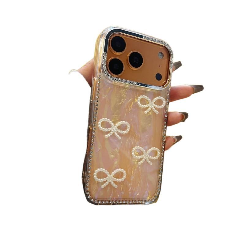 BB غطاء واقي بAcrylic لـ iPhone 17 / 17 Air / 17 Pro / 17 Pro Max مع حماية من السقوط وتصميم فيونكة مع مقاوم للصدمات مع نقشة الصدفة باللون Shell White من الأكريليك باللون الأبيض - Image 3