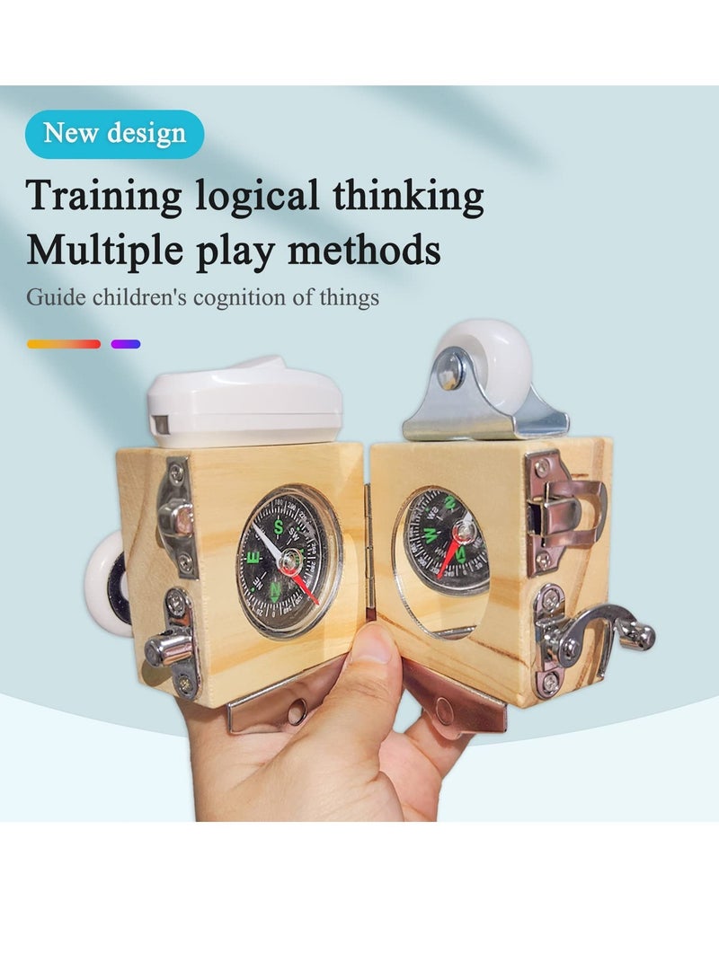 SYOSI Busy Cube for Kids, Sensory Busy Board, Travel Toy for Toddlers 1-3 Years Old, Fidget Cube Toy Educational Montessori Learning Toys for Babies 18-36 Months - Image 5