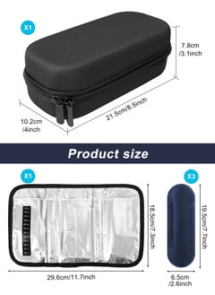 URbazaar Insulin Cooler Travel Carrying Case, Diabetic Medication Organizer Insulated Cooling Bag with 3 Ice Packs for Insulin Pens Syringe Needle -Black  - Image 2