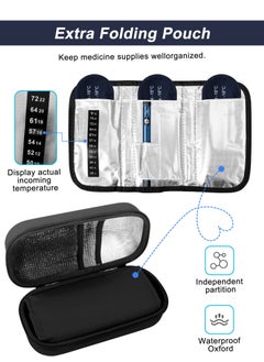 URbazaar Insulin Cooler Travel Carrying Case, Diabetic Medication Organizer Insulated Cooling Bag with 3 Ice Packs for Insulin Pens Syringe Needle -Black  - Image 3