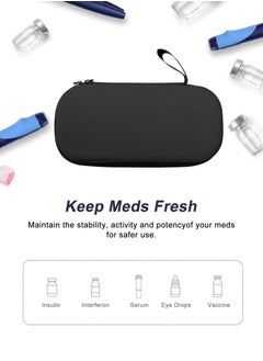 URbazaar Insulin Cooler Travel Carrying Case, Diabetic Medication Organizer Insulated Cooling Bag with 3 Ice Packs for Insulin Pens Syringe Needle -Black  - Image 5