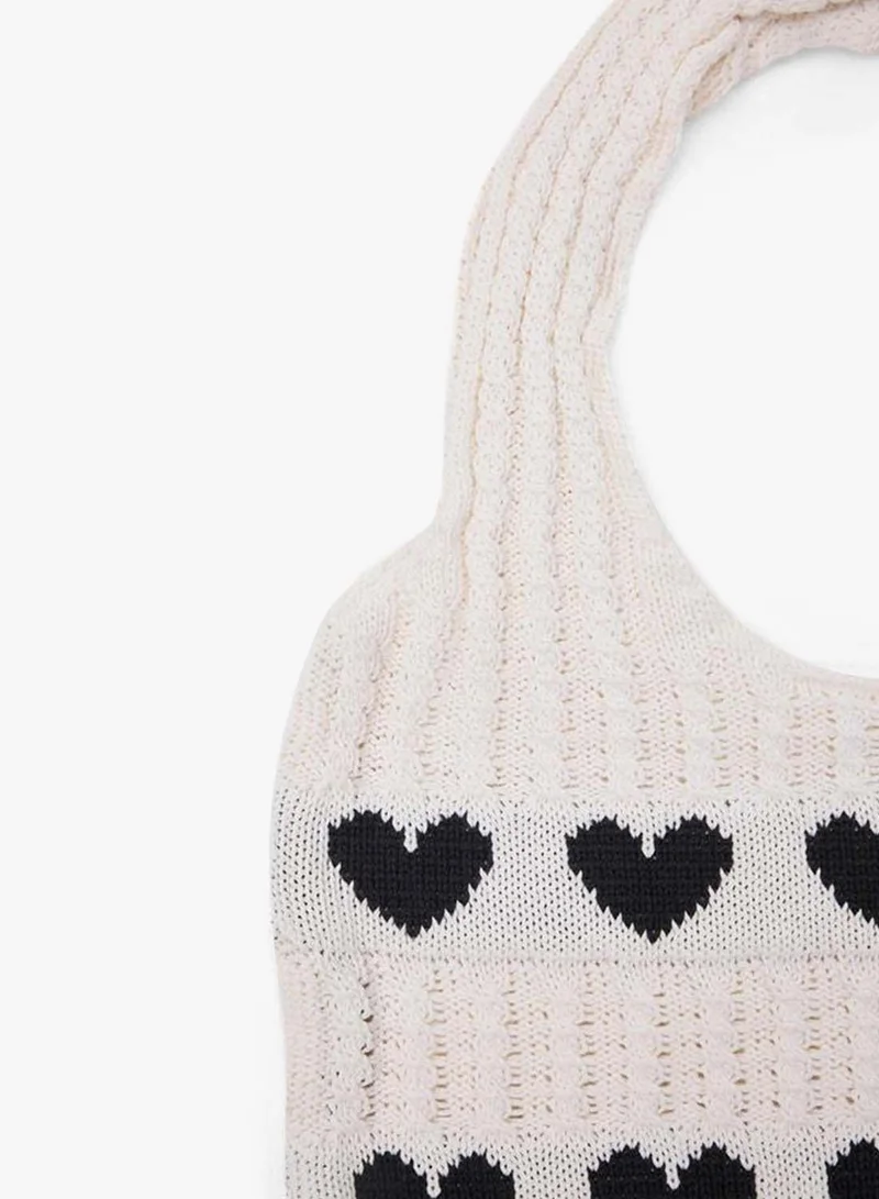 Shule Bags  Tilda Knit Shoulder Bag in Ecru. for Women | Best Price UAE