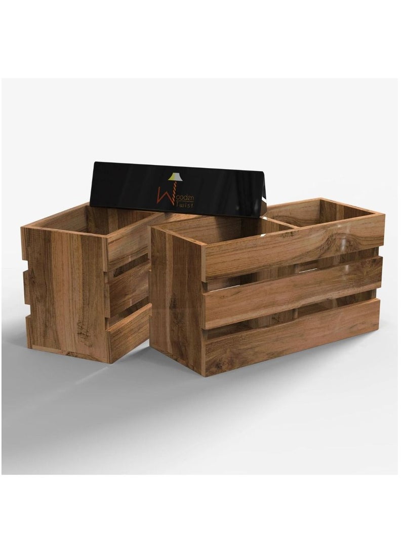 Wooden Twist Wooden Twist Cutlery Holder (Set of 2)  - Image 5