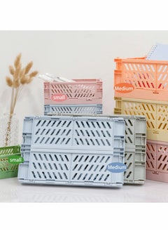 Y&D Foldable Storage Baskets, Medium and Mini Plastic Stackable Bins, Basket Tray, Reliable Folding Crate for Office Kitchen Living Room Bathroom（3Pack）  - Image 5