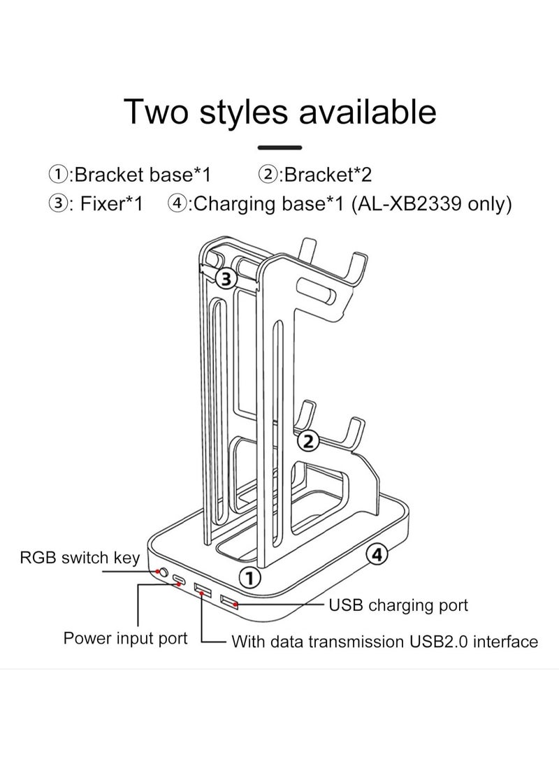 AOLION - Gamepad Stand, Universal Desktop Controller Organizer Rack with 2 Charging Holes, Perfect Display and Organization Gaming Controller Holder for Storage, Organization & Display(B) - Image 1