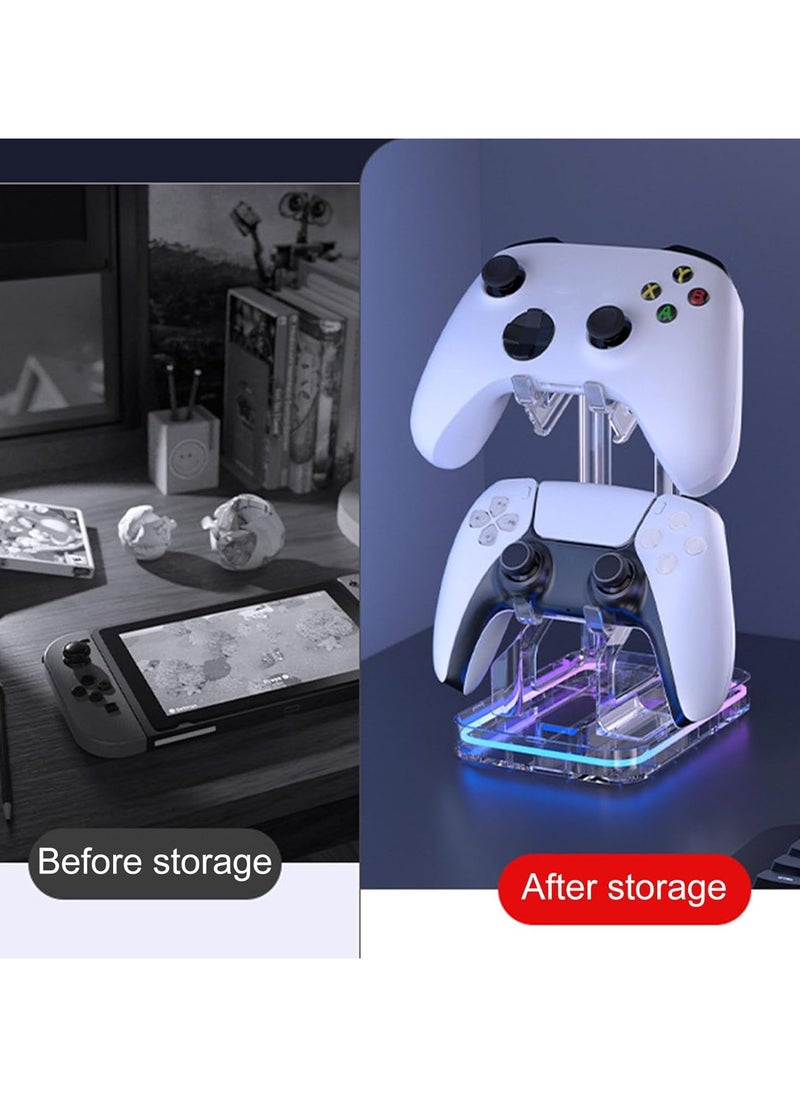 AOLION - Gamepad Stand, Universal Desktop Controller Organizer Rack with 2 Charging Holes, Perfect Display and Organization Gaming Controller Holder for Storage, Organization & Display(B) - Image 1