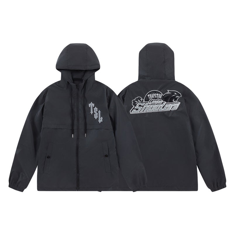 Trapstar Letter Embroidered Zipper Hooded Windbreaker Men'S And Women'S Loose Jacket - Image 1