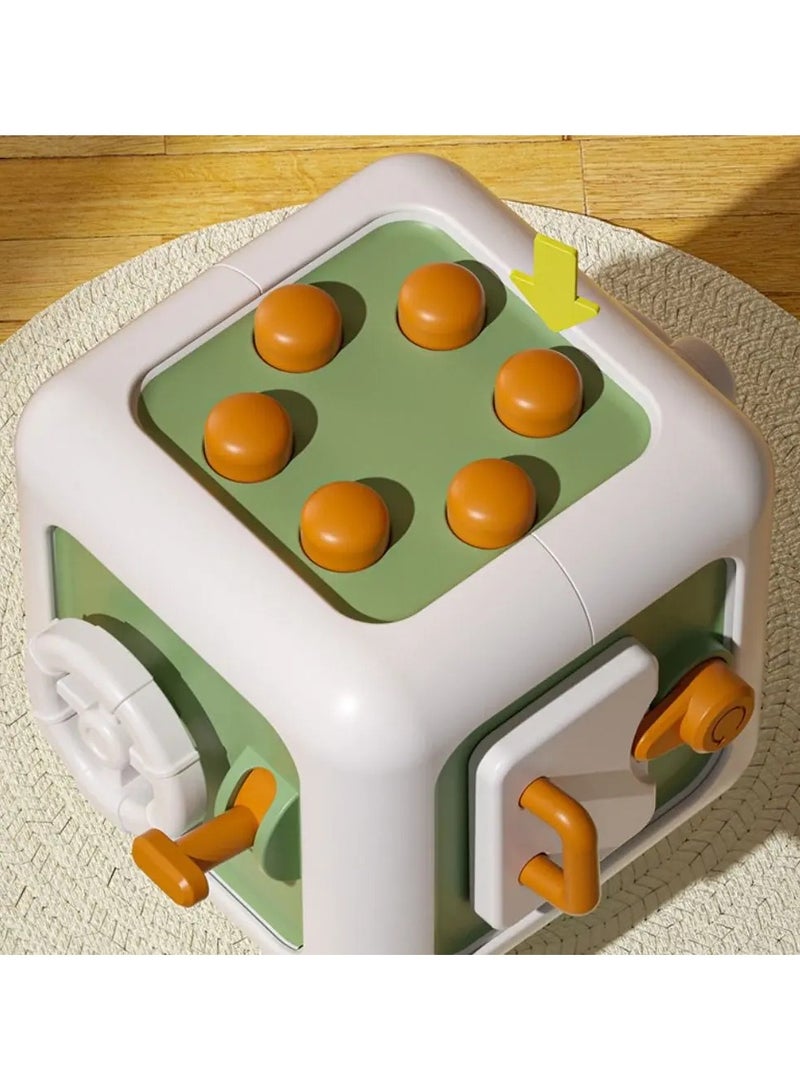 كيوب لعبة تعليمية 6 في 1، لوحة حسية مشغولة، مهارات تدريب الطفل، مكعب درج، ألعاب تعليمية للأولاد والبنات - Image 2