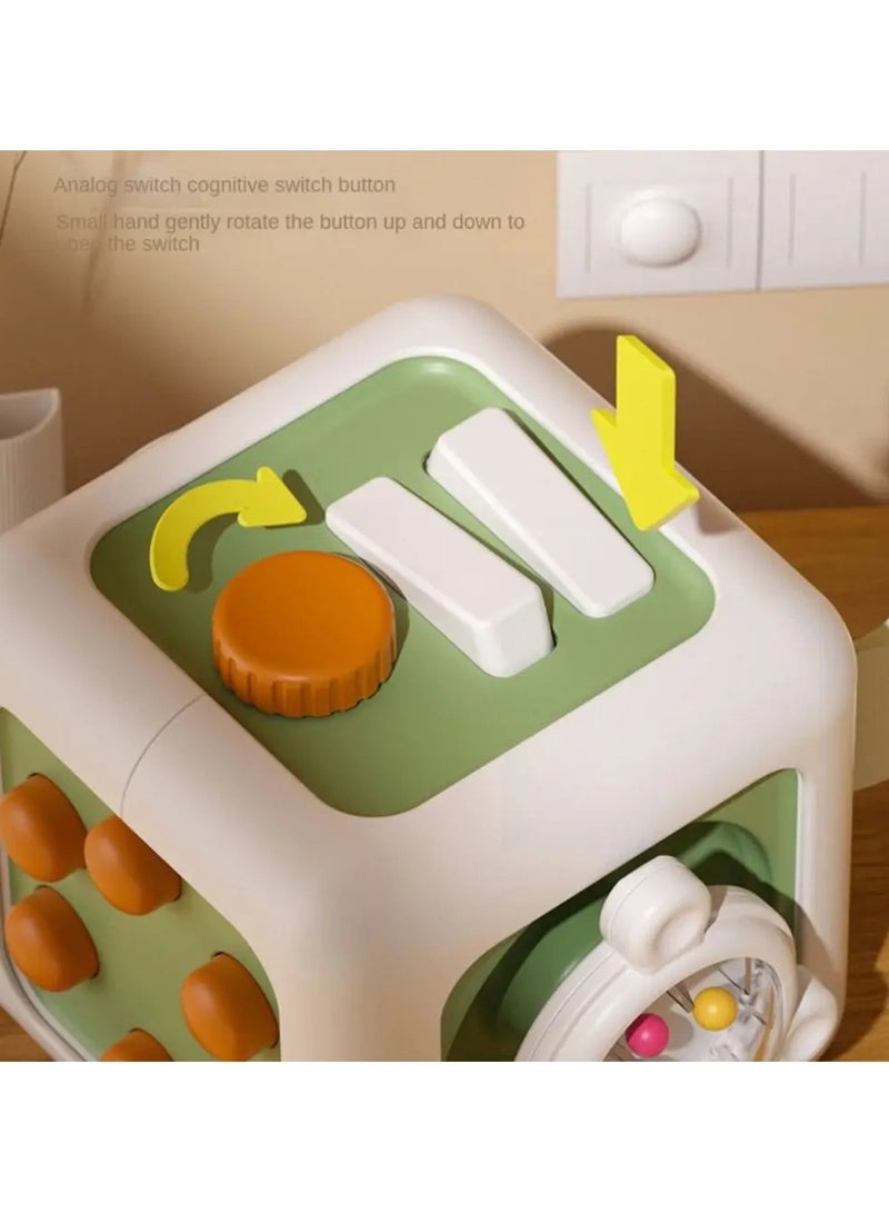 كيوب لعبة تعليمية 6 في 1، لوحة حسية مشغولة، مهارات تدريب الطفل، مكعب درج، ألعاب تعليمية للأولاد والبنات - Image 5