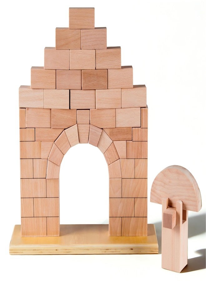 penepico Premium Montessori Roman Arch 4.8lbs – Solid Beechwood Architectural Block Set, 36cm Keystone Construction Puzzle, Sensory & Problem Solving Material,Fine Motor Skills, Homeschool Classroom Ages 4+ - Image 1