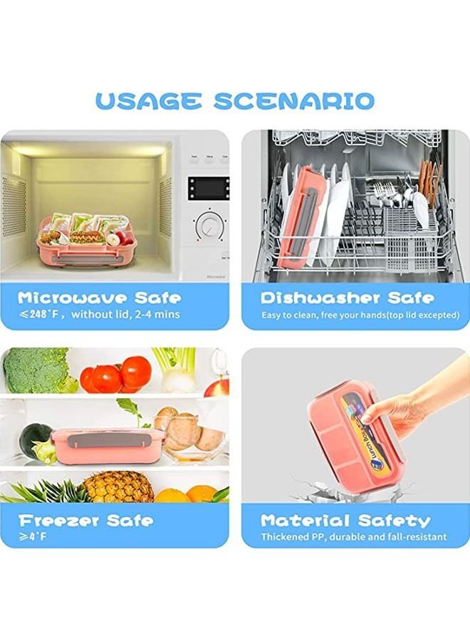Arabest Bento Box Adult Lunch Box,Lunch Box Kids,Lunch Containers for Adults/Kids/Toddler,1L-4 Compartment Bento Lunch Box,Microwave & Dishwasher & Freezer Safe, BPA Free (Pink) - Image 4