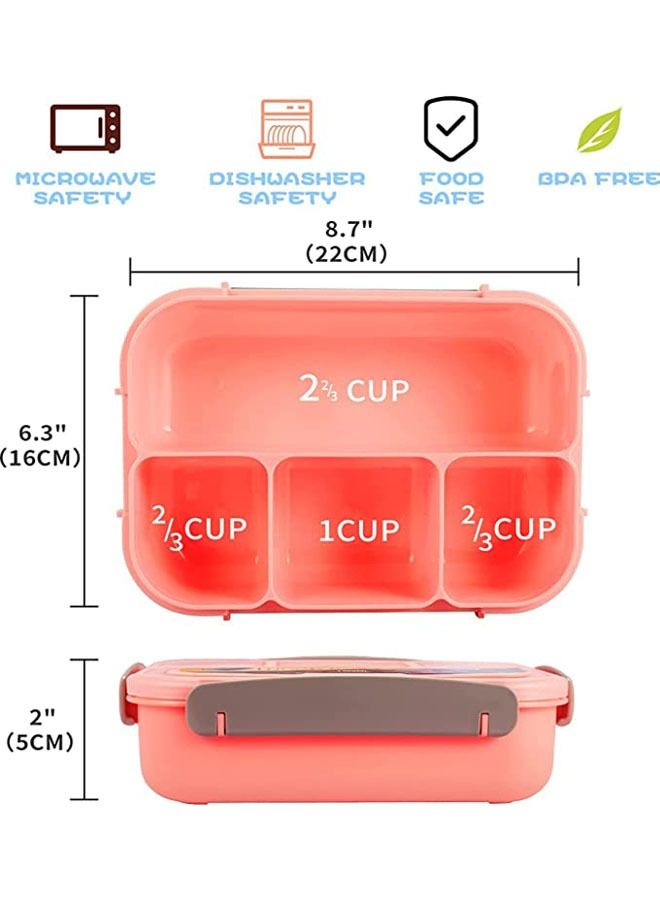 Arabest Bento Box Adult Lunch Box,Lunch Box Kids,Lunch Containers for Adults/Kids/Toddler,1L-4 Compartment Bento Lunch Box,Microwave & Dishwasher & Freezer Safe, BPA Free (Pink) - Image 5