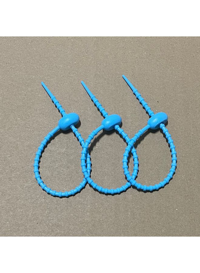 Loquat Simple Tadpole Silicone Cable Tie With Loose Buckle Wire Bundle DIY Handmade Doll Luggage Accessories Lanyard-Color:Sky Blue 220mm - Image 1