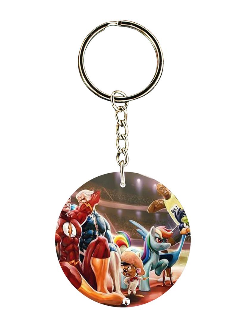 Random Characters Printed Keychain