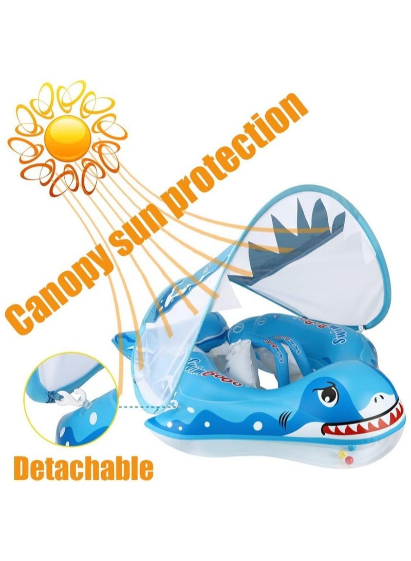TOMSHOO Baby Swimming Float Inflatable Ring - Baby Pool Float Ring with Sun Protection Canopy - Toddler Inflatable Pool Float for Swimming Traineror Age of 3-36 Month - Image 4