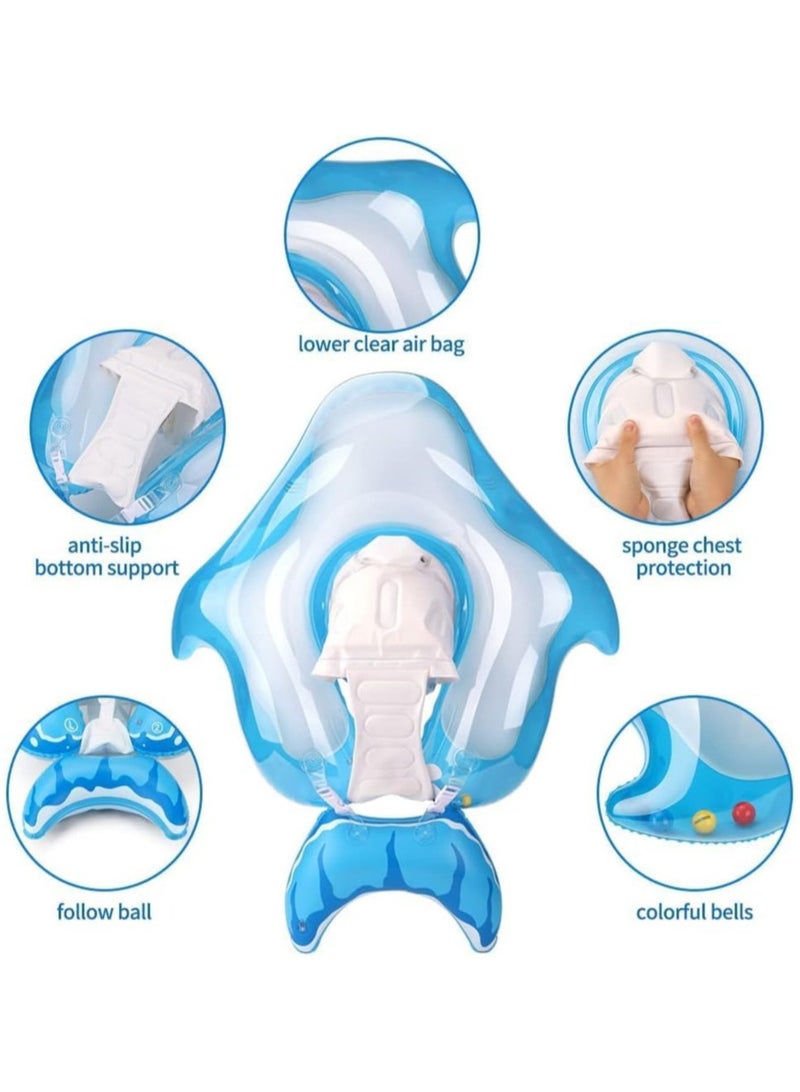 TOMSHOO Baby Swimming Float Inflatable Ring - Baby Pool Float Ring with Sun Protection Canopy - Toddler Inflatable Pool Float for Swimming Traineror Age of 3-36 Month - Image 5