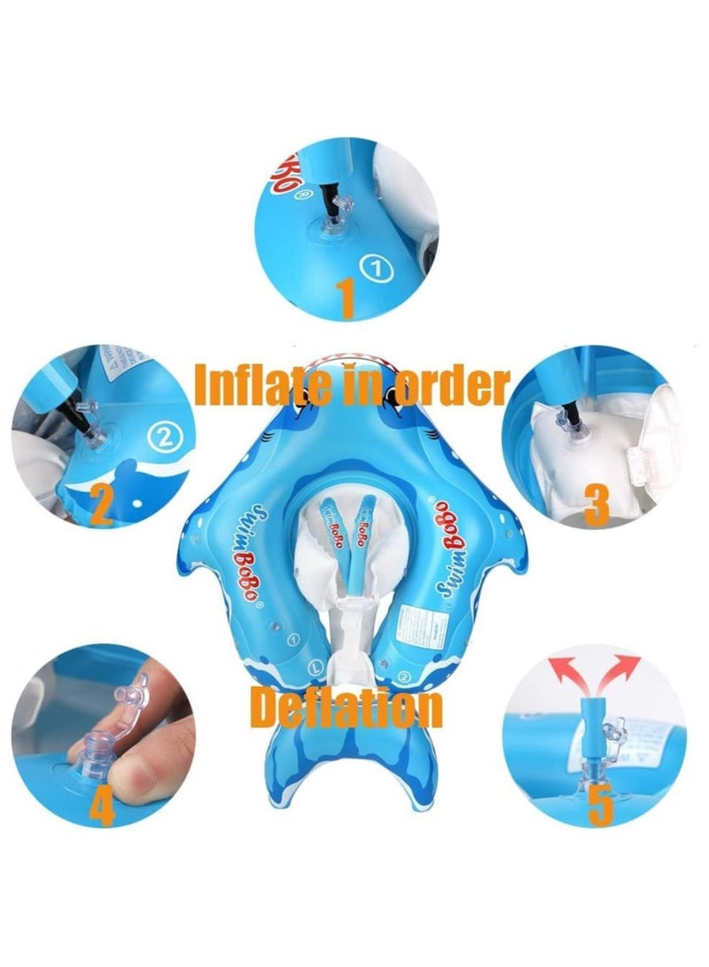 TOMSHOO Baby Swimming Float Inflatable Ring - Baby Pool Float Ring with Sun Protection Canopy - Toddler Inflatable Pool Float for Swimming Traineror Age of 3-36 Month - Image 3