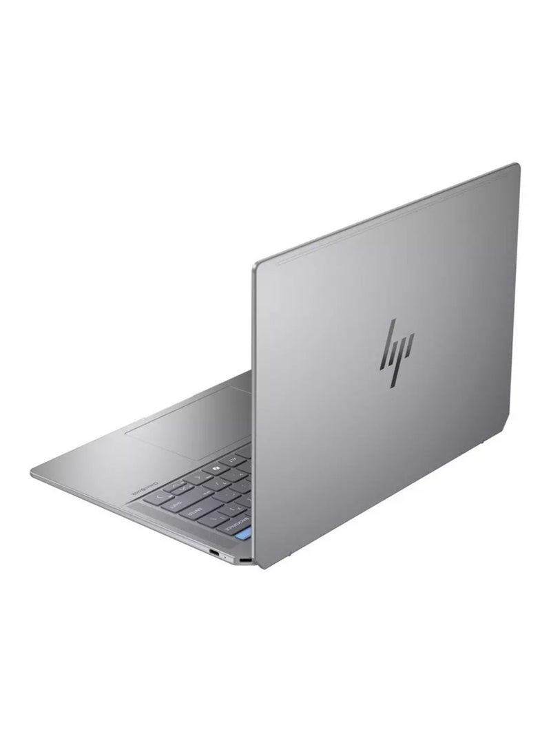 HP لابتوب أومني بوك ألترا بشاشة 14 بوصة بدقة 2K (2240x1400)، معالج AMD Ryzen AI 9-365، ذاكرة وصول عشوائي 16 جيجابايت DDR5، قرص صلب SSD بسعة 1 تيرابايت، بطاقة رسومات مدمجة، نظام تشغيل ويندوز 11، يدعم اللغتين الإنجليزية والعربية، لون فضي الإنجليزية/العربية - Image 4