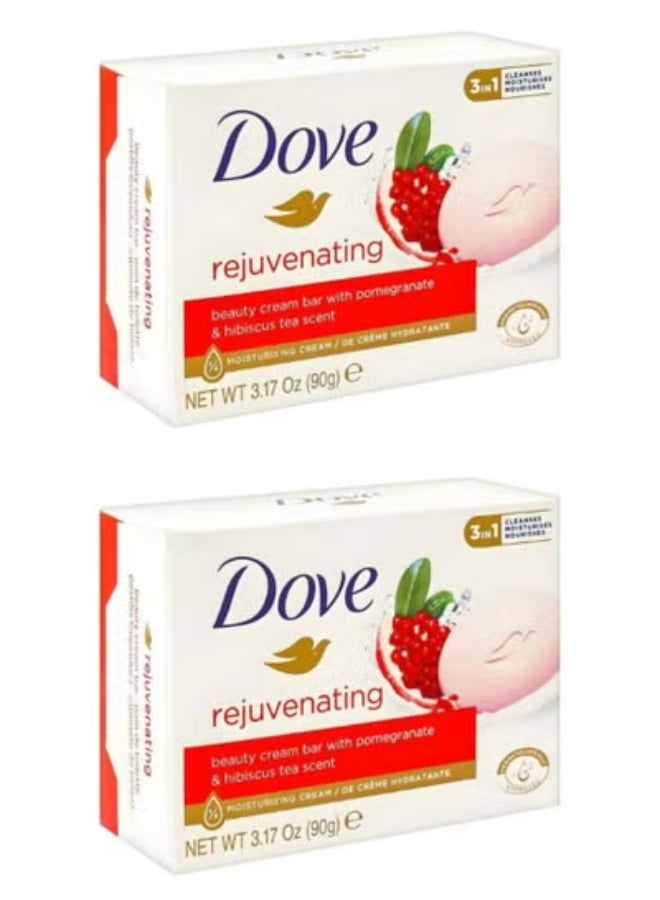Rejuvenating Beauty Cream Bar With pomegranate And Hibiscus Tea Scent 90 g 2 Pcs