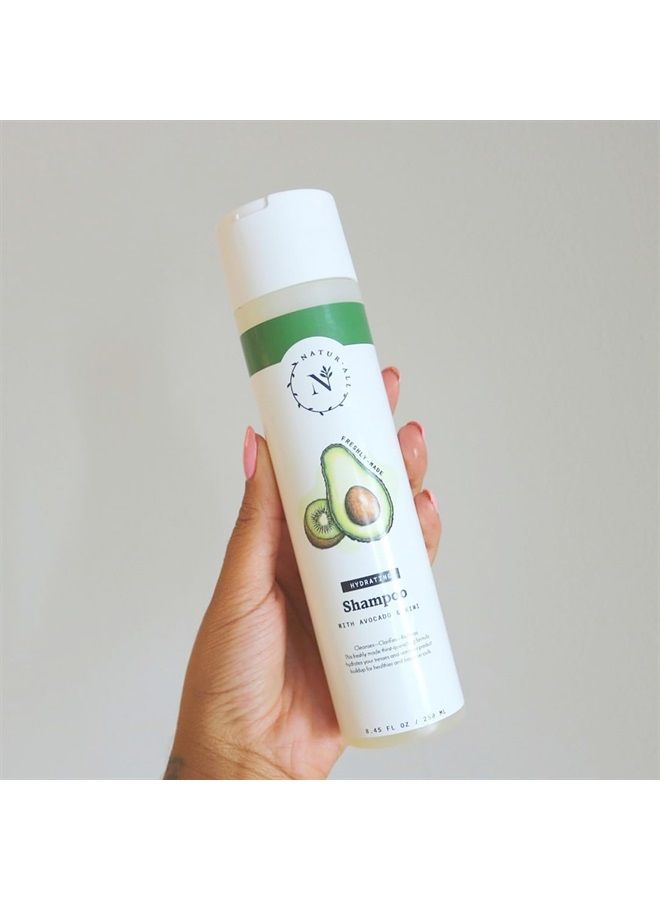 Naturall Cleansing Sulfate-Free Avocado Shampoo | All Natural, Silicone-Free, Paraben-Free, Cruelty-Free | For Dry, Curly, Coily, or Frizzy Hair | 8 oz