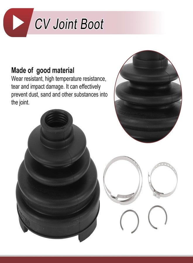 HEROFFIX 1 Set CV Joint Boot Kit for Nissan Murano 2009-2014 for Nissan Quest 2011-2017 Inner Constant Velocity Joint Boot W/Clamps No.C974A1JA0A Black Rubber - Image 5