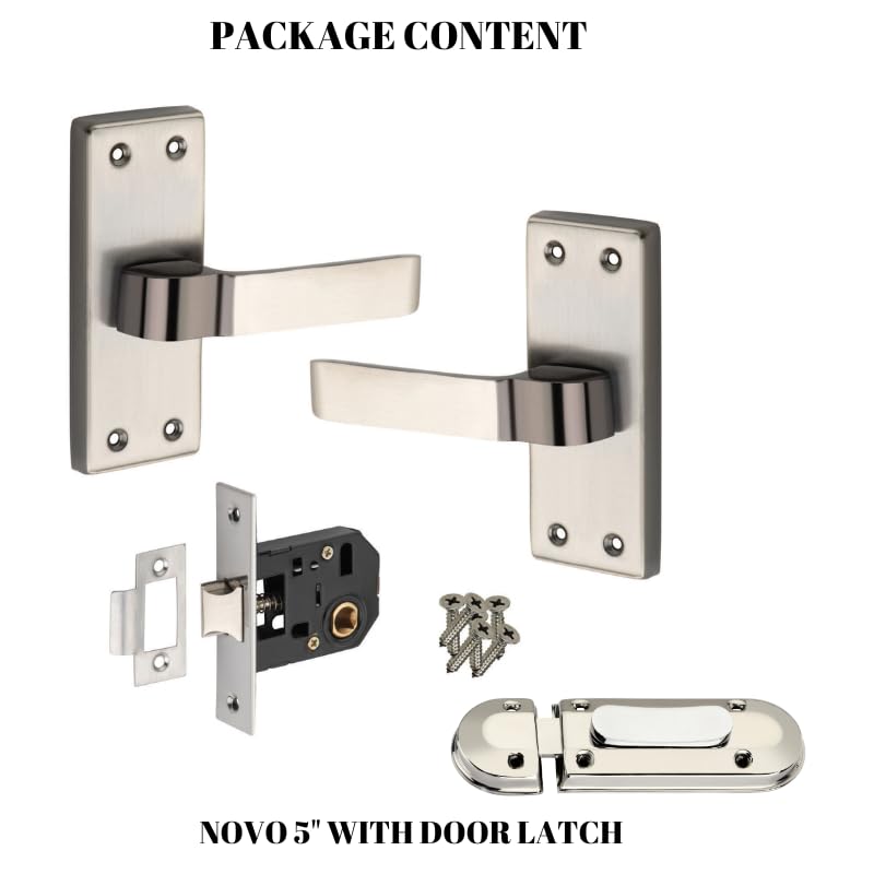 SARDAR NOVO 5" Iron Baby latch| Bathroom Door Handle| Mortise Door Handle with baby latch| Keyless Handle Bathroom| Push to close Latch (With Door Latch) - Image 3